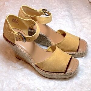 Butter Yellow Open Toe Espadrilles